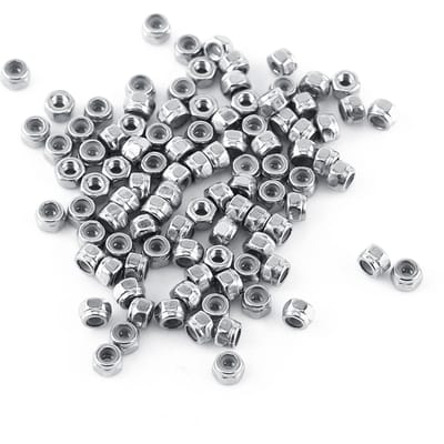 Set van zeskantmoeren met nylon inzetstuk van SS304 roestvrij staal (M2, 100 stuks)
