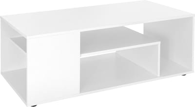 Salontafel met 4 planken 110x50x41 cm wit hout ML design