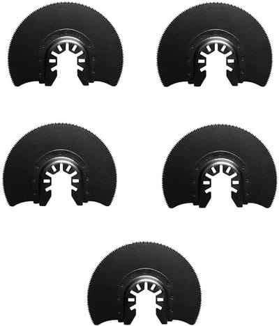 Set van 5 halfronde zaagbladen van koolstofstaal 88mm voor oscillerende multitools, ideaal voor hout, kunststof en metaalbewerking