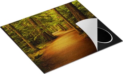 Chefcare Inductie Beschermer Bospad tussen de Bomen - 60x50 cm - Afdekplaat Inductie - Kookplaat Beschermer - Inductie Mat