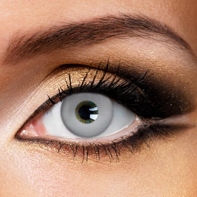 Partylens® grijze kleurlenzen - Grey Out - zachte jaarlenzen met lenshouder - Halloween - Cosplay