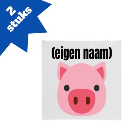 Akyol - varkenskop met eigen naam brillendoekjes - Varken - boeren/varken liefhebbers - iemand die houdt van varkens - verjaardag - cadeau - kado - geschenk - 17,8 bij 17,8 cm - 2 stuks
