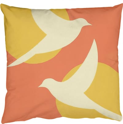 Sierkussens - Kussentjes Woonkamer - 50x50 cm - Vogels - Cirkels - Geel