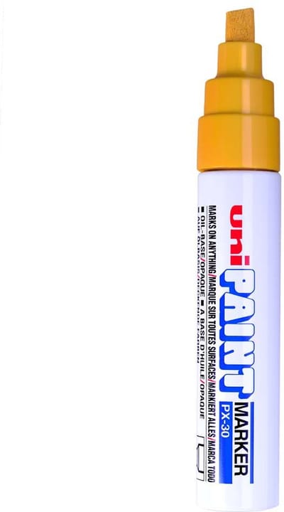 UNI Paint PX-30 Gele Paint Marker - 4 - 8,5 mm Beitelpunt - Verfstift Op Oliebasis, Geschikt Voor Vele Ondergronden Zoals; Glas, Papier, Ceramiek, Plastic of Metaal