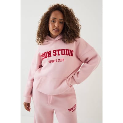 Dames Dsgn Studio Applique Oversized Hoodie | Pink | Maat: XS