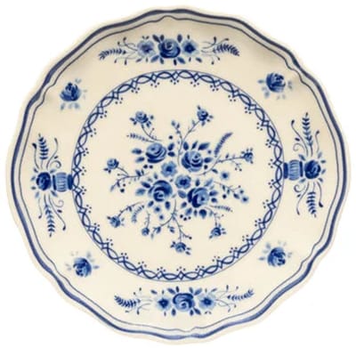 Costa Nova Portugees Aardewerk Gebaksbordje 17cm Vila beige blauw bloemen