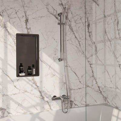 Brauer Chrome Carving Opbouw Baddouche Thermostaatkraan - Staaf - Doucheslang - Glijstang - Handdouche - Chroom