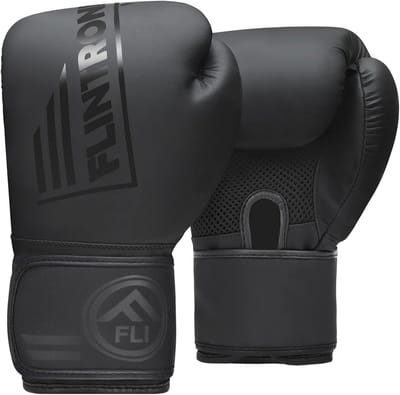 SnelShoppen - Bokshandschoenen 12OZ voor Mannen en Vrouwen, Zwarte Trainingshandschoenen van Mat Leder voor MMA, Muay Thai, Vechtsporten, Sparring en