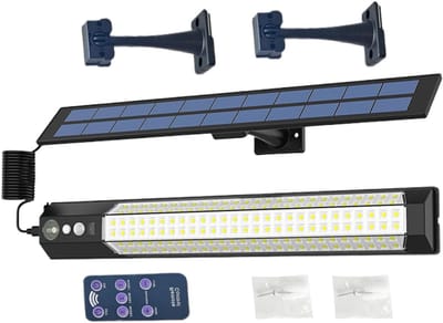 Zonnepaneel Verlichting - Oplaadbare Tuinlamp - Buiten Beveiligen - Met Afstandsbediening - 159 LED - Wit Licht