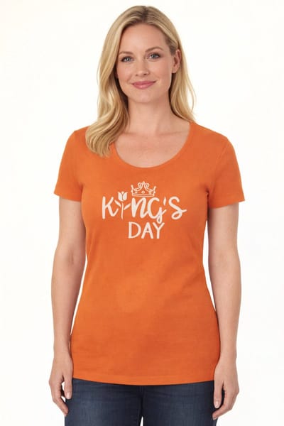 Kingsday shirt dames Volwassenen Vrouwen Oranje Koningsdag Maat L