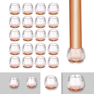 Stoelpootdoppen - Vloerbeschermers - Meubels Beschermen - Zonder Geluid - 25-29mm - Transparant