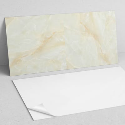 Coloray Wandpanelen Zelfklevend - Elegant marmerpatroon PVC Wandpaneel - 100 cm x 50 cm - Romig Wandbekleding Zelfklevend - 1 stuk - Texturen Wandpanelen Zelfklevend - Wandpanelen Keuken - Wandpaneel Badkamer