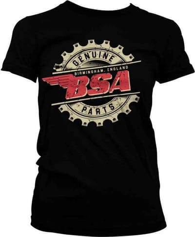 BSA Dames Tshirt -S- Genuine Parts Zwart