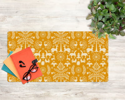 Coloray Bureau Onderlegger - Wildlife-patroon Bureau Onderlegger Groot - 90 cm x 45 cm - Oranje Bureau Onderlegger - Bureau Onderlegger XXL - Computer Mat - Bureau Pad - Bureau Mat