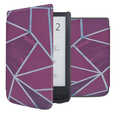 imoshion Design Slim Hard Case Bookcase voor de Pocketbook Touch Lux 5 / HD 3 / Basic Lux 4 / Vivlio Lux 5 - Bordeaux Graphic