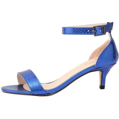 Dames Pumps Schoenen Faux Krokodil Open Teen Enkelbandjes Hoge Hakken Zomer Voor 105 -2xey 41 blauw