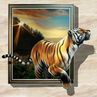 Diamant mosaïque Animal tigre diamant peinture point de croix Kit diamant broderie 30X30CM black