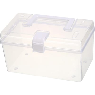 Boîte de rangement transparente Grande capacité Organisateur de bureau portable Contenant de rangement multifonctionnel portable avec S