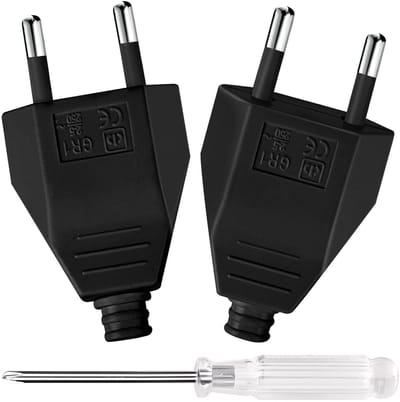 Dailygoods - 2 Stuks Euro Stekkers Veiligheidscontact 250V 2.5A