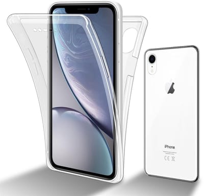 Cadorabo Hoesje geschikt voor Apple iPhone XR in TRANSPARANT - 360° Full Body Case Cover Beschermhoes Voor- en achterbescherming, all-round bescherming met displaybescherming