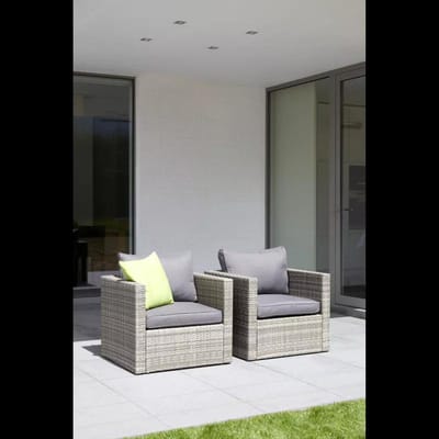 Wicker lounge fauteuil - tuinstoel- Vinci - antraciet - inclusief kussens