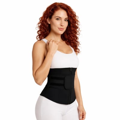 Linorie Waist Trainer Superior – Sport Waisttrainer Corset Waist Shaper – Platte Buik & Taille Effect – Verstelbaar – Zwart – 2XL