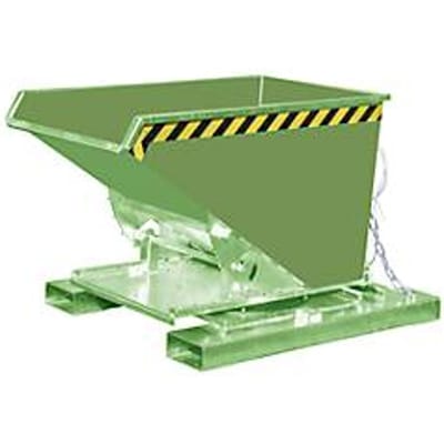Kiepbak type 3S 300 voor heftruck, draagvermogen 750 kg met 3-zijdige kiepfunctie, groen RAL 6011