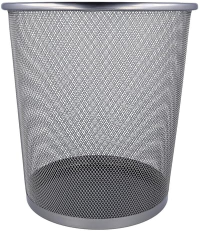 Prullenbak Metaal - Afvalemmer Kantoor - Afval Verzamelen - Robuust Draadgaas - 123 Liter - Zilver
