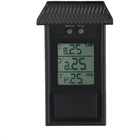 Buitenthermometer Digitaal - Max Min Meter - Temperatuur Bewaken - IP45 Waterdicht - 13.2 x 8 cm - Zwart