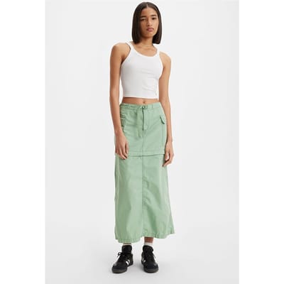 Levi's Convertible Mini Skirt Green Maat: W26 | Midi Rokken Outlet | Dames | Groen
