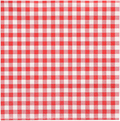 Servetten, 3-laags 1/4 vouw 33 cm x 33 cm rood "Vichy Karo" (360 stuks)