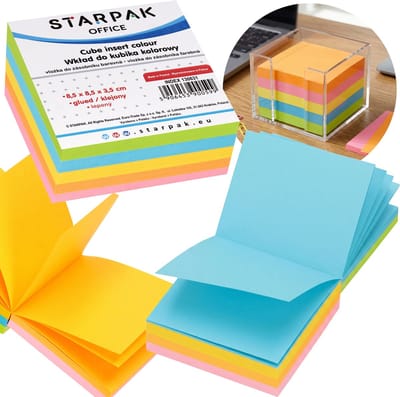 Kleurrijke notitieblokjes, memoblok, zelfklevend, blok, notitieblokje 8,5x8,5x3,5 cm
