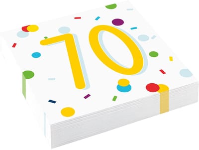 Amscan - Servetten Confetti Verjaardag 70 jaar (20 stuks)