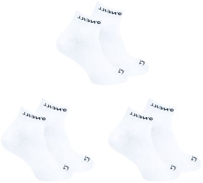 O'Neill - 6-Pack - Quarter Sokken - Sportief - Effen - Katoen - Heren / Dames - wit - 43-46 - 750003