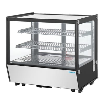 Polar G-serie aanrecht model display koelkast zwart vierkant glas 120L