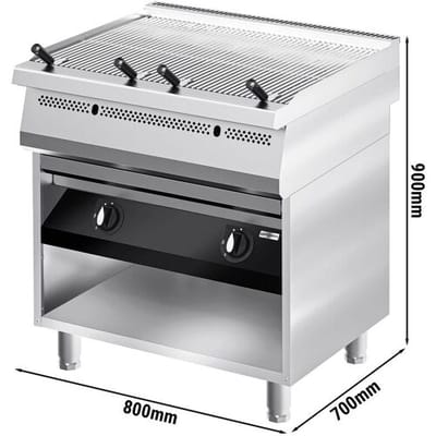 GGM Gastro Gas Wassergrill - 22 kW - Standgerät - 700 Tief Zilver