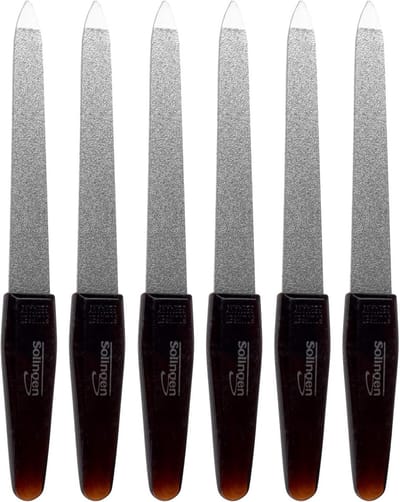 Set van 6 Saffieren Nagelvijlen uit Solingen - Professionele Vingernagelvijl - 12,5 cm