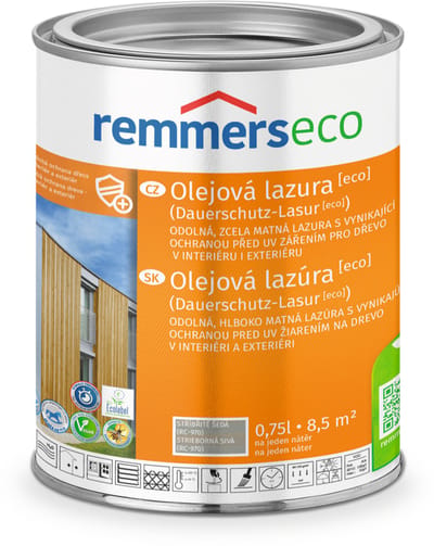 Remmers Olie lazuur ECO 0,75l, Zilverachtig grijs