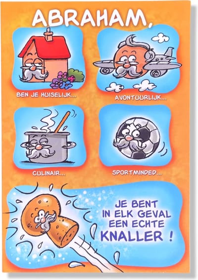 Hoera 50 jaar! Luxe verjaardagskaart Abraham - 12x17cm - Gevouwen Wenskaart inclusief envelop - Leeftijdkaart