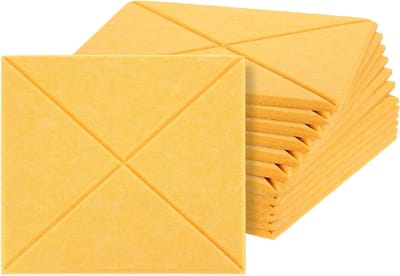 Akoestische Panelen - Geluidsisolatie Vilt - Ruimte Verbeteren - Zelfklevend X-Patroon - 12 Stuks 30cm - Oranje