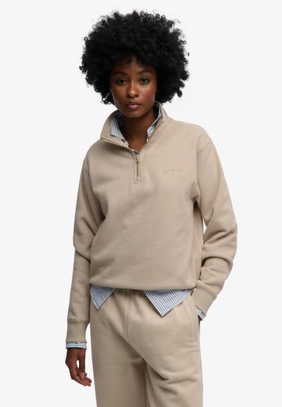Vrouwelijke truckercol sweatshirt met geborduurd logo Superdry Essential