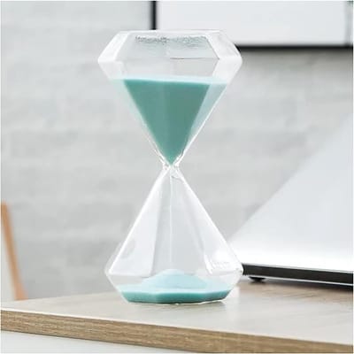 Zandloper Timer - Kleurrijk Glas - Tijd Meten - Diamant Vorm - 15 Minuten - Lichtblauw