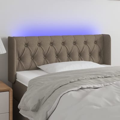 vidaXL - Hoofdbord - LED - 93x16x78/88 - cm - stof - taupe