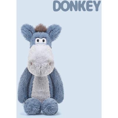 Schattig Blauw Ezel Pluche Speelgoed Zacht Pluizig Knuffeldier Pop Cartoon Ezel Kussen Voor Kinderen Volwassenen Verjaardagscadeau Huisdecoratie Grappig 43