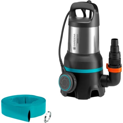 GARDENA Dompelpomp Vuilwater 25000 – 25.000 liter/uur – 1,1 bar met platte slang