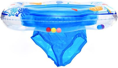Zwemring met zitting, opblaasbaar speelgoed met dubbele airbags, zwemhulp voor peuters/kinderen van 6 tot 36 maanden, te gebruiken met toezicht van volwassenen (52 cm, blauw)