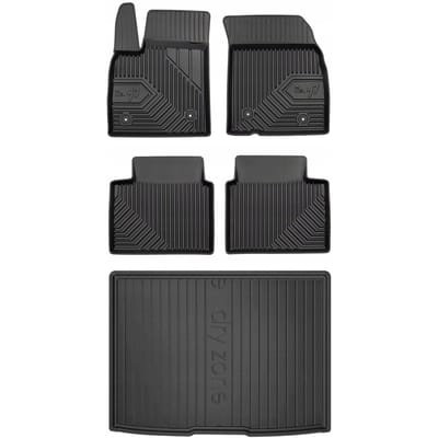 FROGUM Line 77 – Rubber automatten + kofferbakmat – Perfecte pasvorm – Geurloos TPE – Hoge beschermrand – Ford Focus Mk4 Hatchback automat