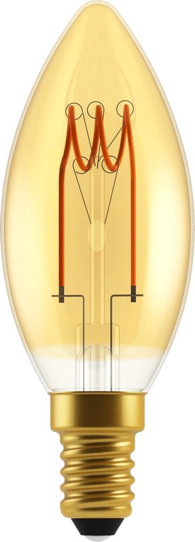 Proventa LED Filament lamp E14 - ⌀ 35 mm - Dimbaar - Warm wit - Vintage LED kaarslamp - Kaarslampjes