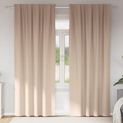 vidaXL Zwart-out Gordijnen met Ringen 2 st Taupe 225 x 140 cm