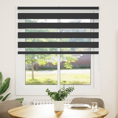 vidaXL - Zebra - rolgordijn - 125x100 - cm - stofbreedte - 120,9 - cm - zwart